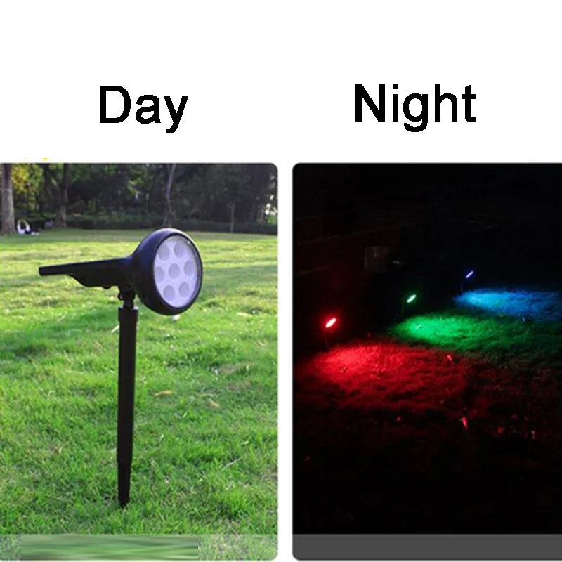 Outdoor 7 LED Solar light Spotlight Lawn Lamp LED solar lamp Solar Panel Power Adjustable Multiple light colors garden light (10)