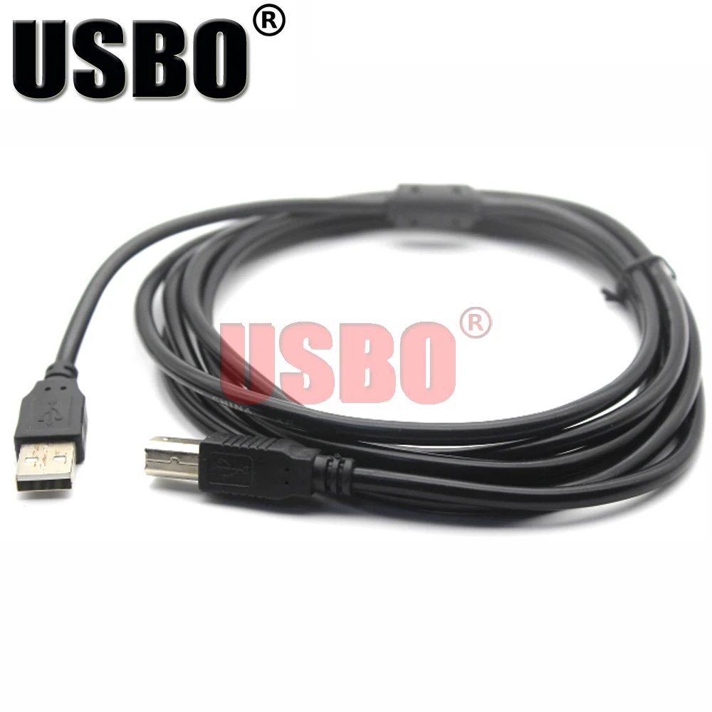 Поставка черный 1,5 м 3,0 м 5,0 м 10,0 м USB A-B линия передачи данных высокоскоростной USB 2,0 кабель сканера для принтера