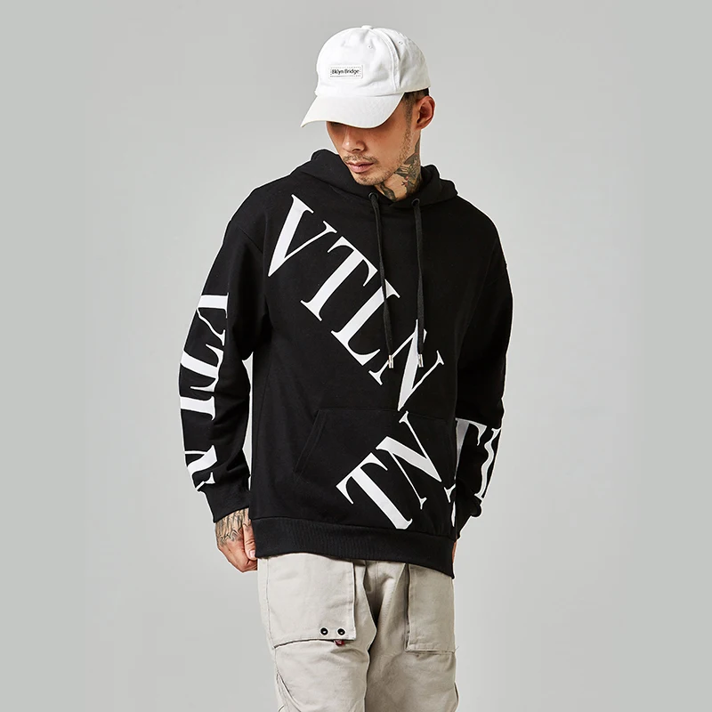 

2019 Summer New Leisure Loose Pure Letter Printed Hat Coat Street Tide Hoodies Harajuku Streetwear Hip Hop M-3XL
