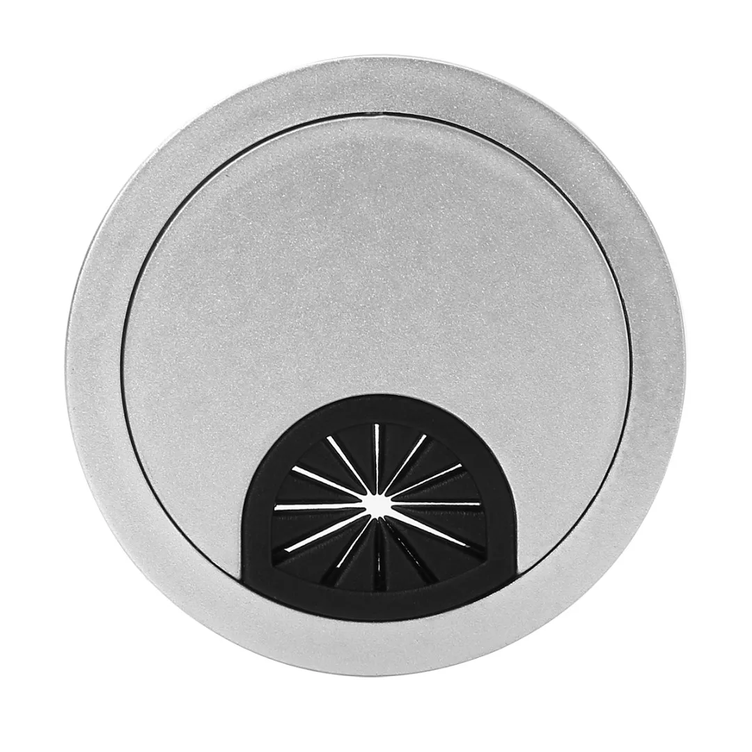 1pc Silver 60mm Table Cable Wire Outlet Port Round Computer PC Desk Grommet Cable Hole Cover Line Holder Wiring Accessories