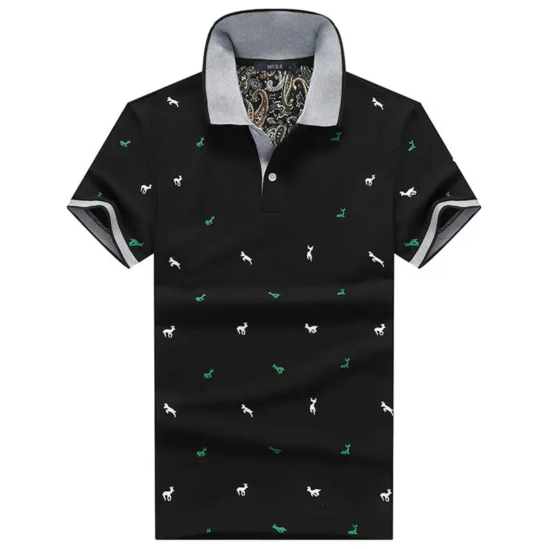 2Pcs Lot Mens Polo Shirt Cotton Polka Dot Summer Short 3XL Male Polo Men Top Tees Cool Muls Brand Clothing Navy Black White Gray-07