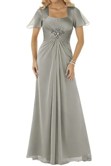 flutter sleeve mother of the bride dress