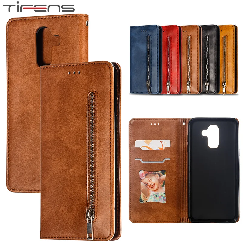 

Flip Zipper Leather Wallet Card Holder Etui For Samsung Galaxy J3 2016 J5 J7 2017 J4 J6 Plus J8 2018 Phone Cover Carcasa Funda