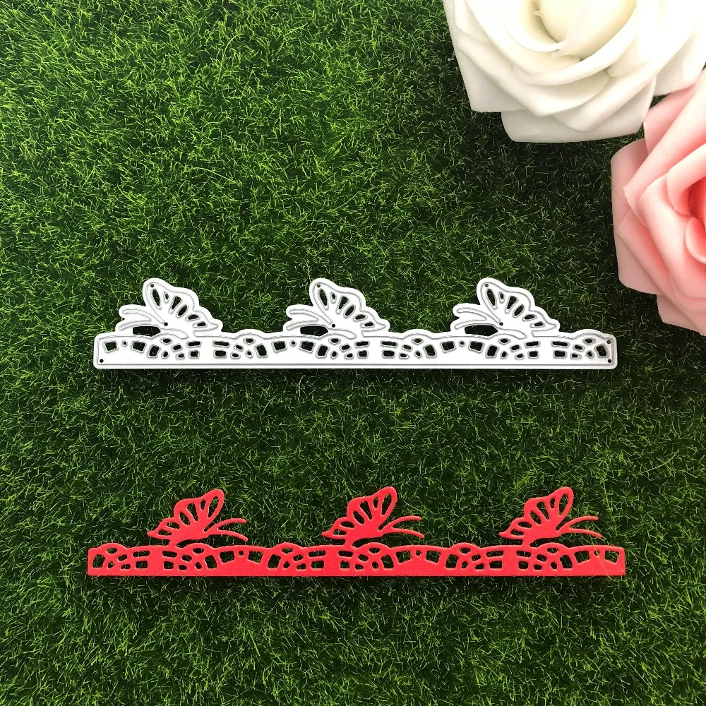 Happymems 14.6*2.7cm Flying Butterfly Edge Cutting Dies Card Making