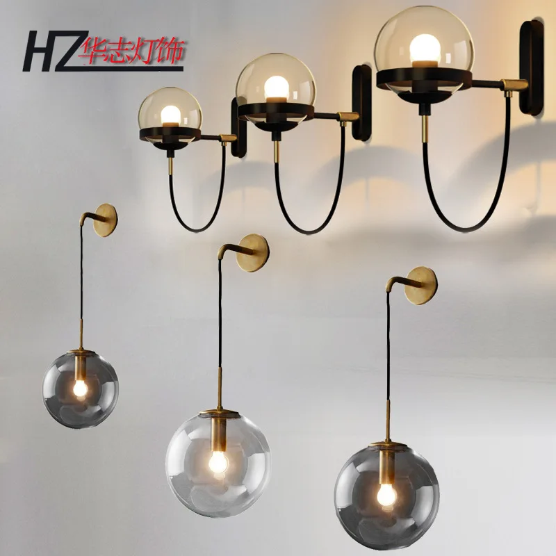 

ball glass wall lamp personality atmosphere wall lamp hotel corridor lamps and lanterns of bedroom the head of a bed