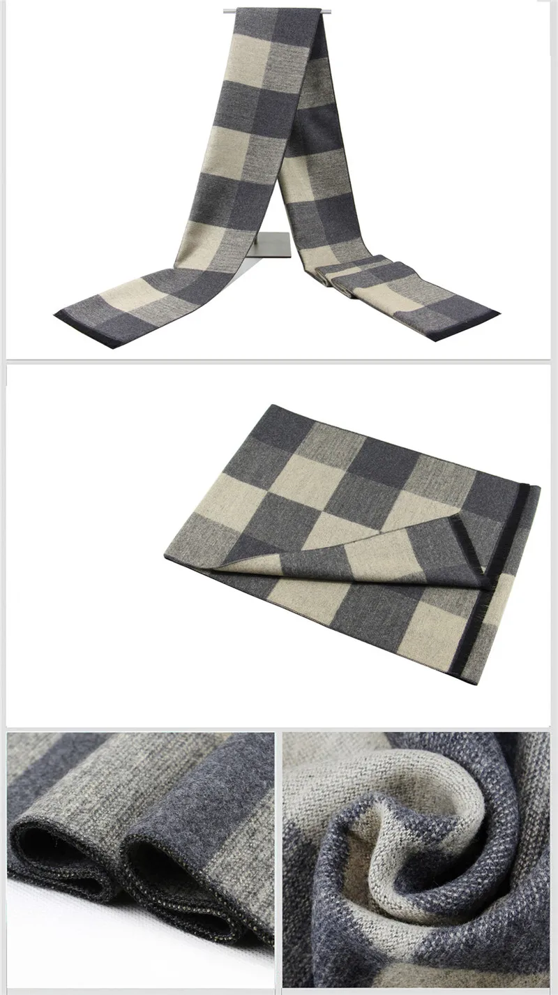 men scarf style Scarf Strip Solid Plaid Wool Scarf Luxury Classical Warm Long Soft Cashmere Winter Scarves for Men Winter Accessories man scarf