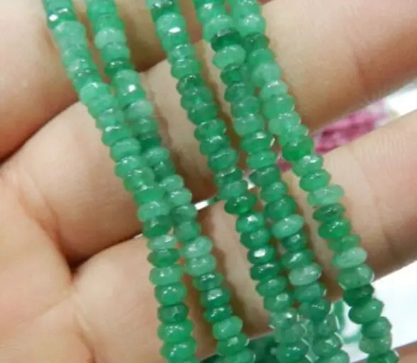 Хорошо! 2x4 мм граненые натуральные изумрудные камни Abacus бусины 15 &quot# @|beaded earphones|bead