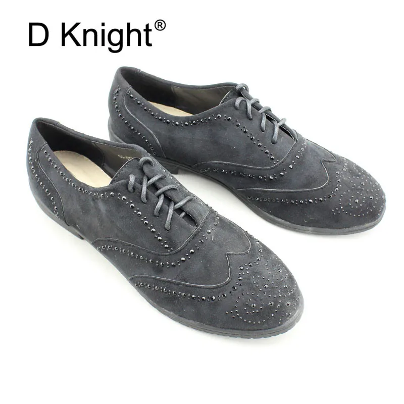 2018 Fashion Woman Spring Autumn Flat Oxford Shoes British Style Vintage Shoes Women Black Casual Retro Brogues Large Size 35-41 (13)