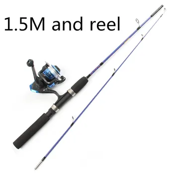 

2 tip spinning Portable Ice fishing rod Fishing suit combination 1.2M/1.5M Lure Fishing rod and Fishing reel and line