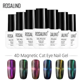 

ROSALIND 7ml Magnetic Cat Eye UV Gel Nail Polish Gel Varnish For Nails Gellak Vernis Semi Permanent UV Hybrid Off Nail White Art