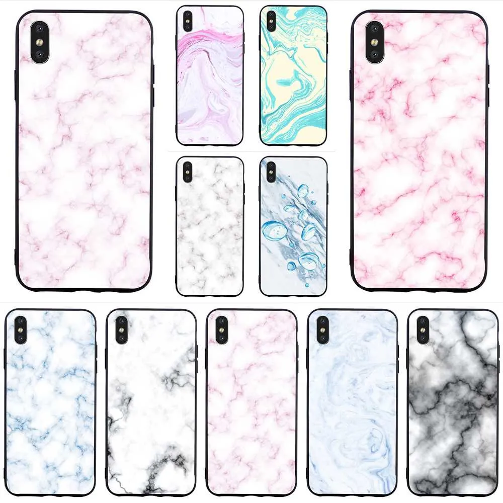 

Hybrid Pure Marble Phone Cover for iPhone 6S Plus Case 8 XR X 7 6 5 5S SE Xs Max Cases
