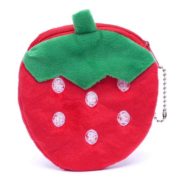 Kawaii Fruits Plush Coin Purse Children Zip Small Change Purse Wallet