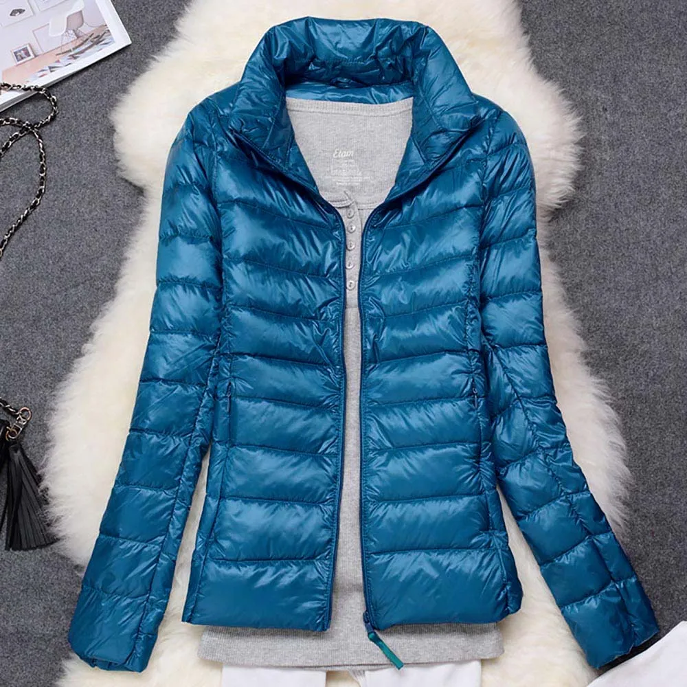 Promo  RieKet Winter Women Down Jacket White Duck Down Coats Female Ultra Light Down Spring Coat Slim Long