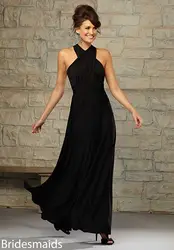 Новый Холтер vestido de madrinha de casamento longo Черный шифон платье подружки невесты длинные плюс размеры 2019 robe demoiselle d'honneur