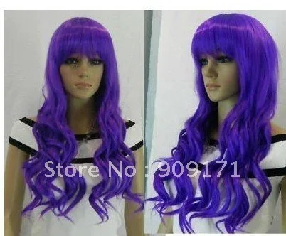 free Shipping*new purple long curly women's wig |
