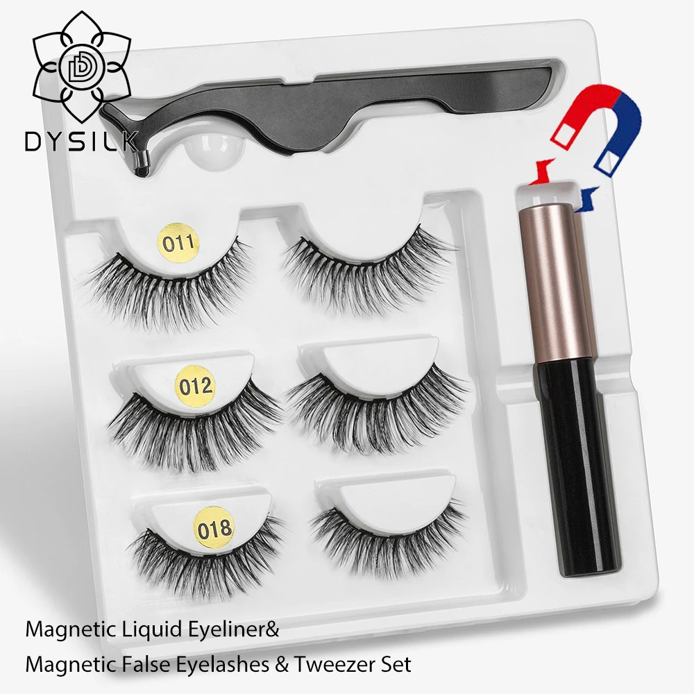 DYSILK магнитные ресницы подводка для глаз бигуди ресниц Set5 магнит натуральные