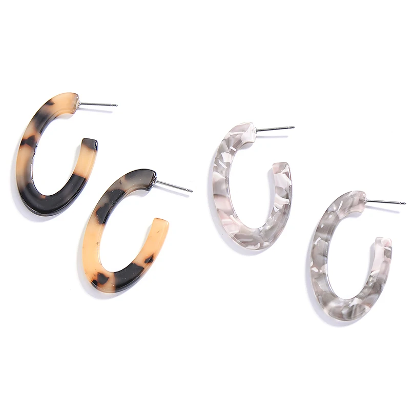 

Punk Style Multicolor Acid Acrylic Resin Earring Fashion Brincos Chic Tortoiseshell Stud Earrings for Women Elegant Jewelry