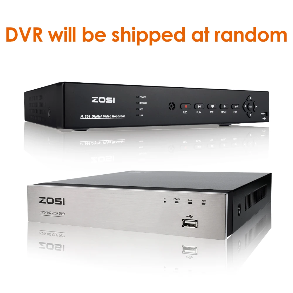 ZOSI 4 канала AHD-720P DVR безопасности DVR Регистраторы с HDMI, защита от пыли, Интернет& Смартфон пульт дистанционного управления для людей с ограниченными физическими возможностями, сигнал тревоги