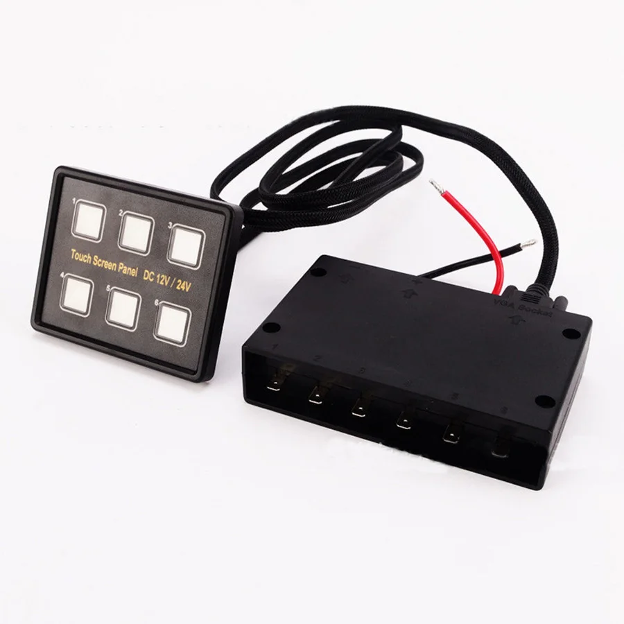 2016 6 Gang Car Touch Screen Switch Panel Switches 12V 24V Marine Boat
