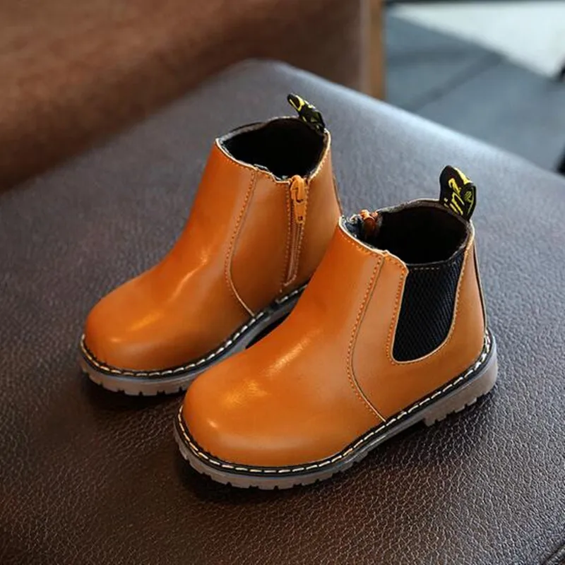New product Autumn Children boots Flat with Zip Ankle boots Baby Kids