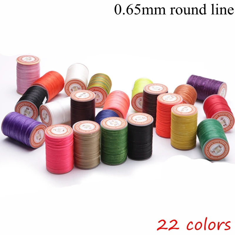 0,65 мм круглые цепочки из воска 22 цвета доступны Кожа ремесло ручная нить для шитья из полиэстера вощенный шнур линия DIY кожаный Рабочий шнур