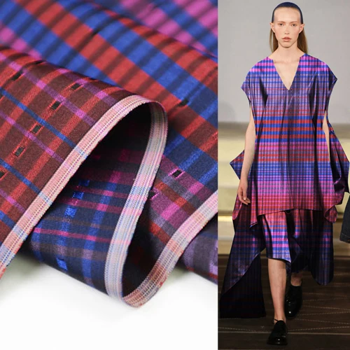 silk tartan fabric by the yard