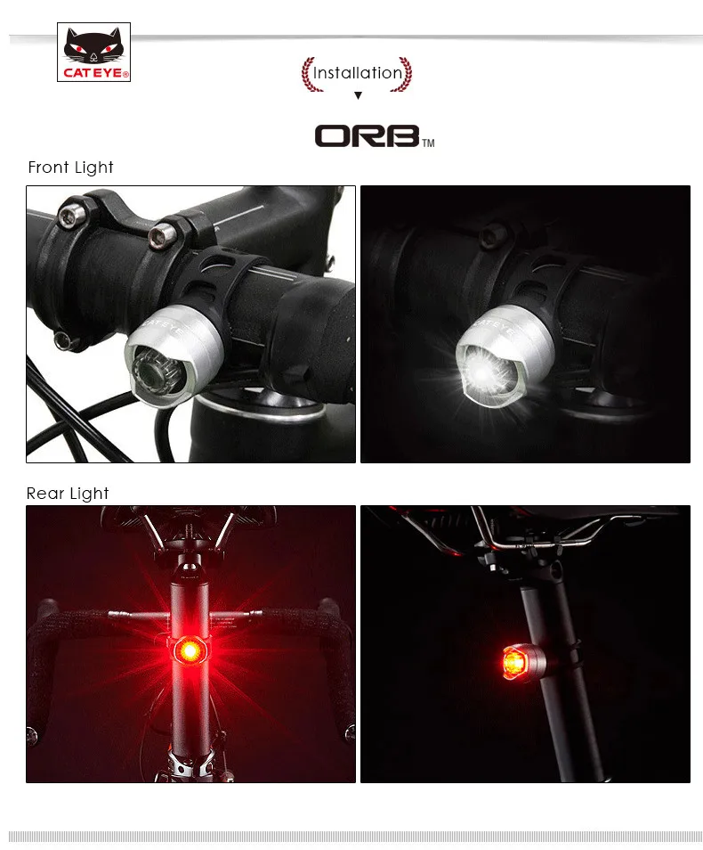 Cycling Bar Plug Safety Lights Rode Bike Handlebar Bar End Warning Flash Lights Lamp Accessories CATEYE 2PC Bicycle Barend Light