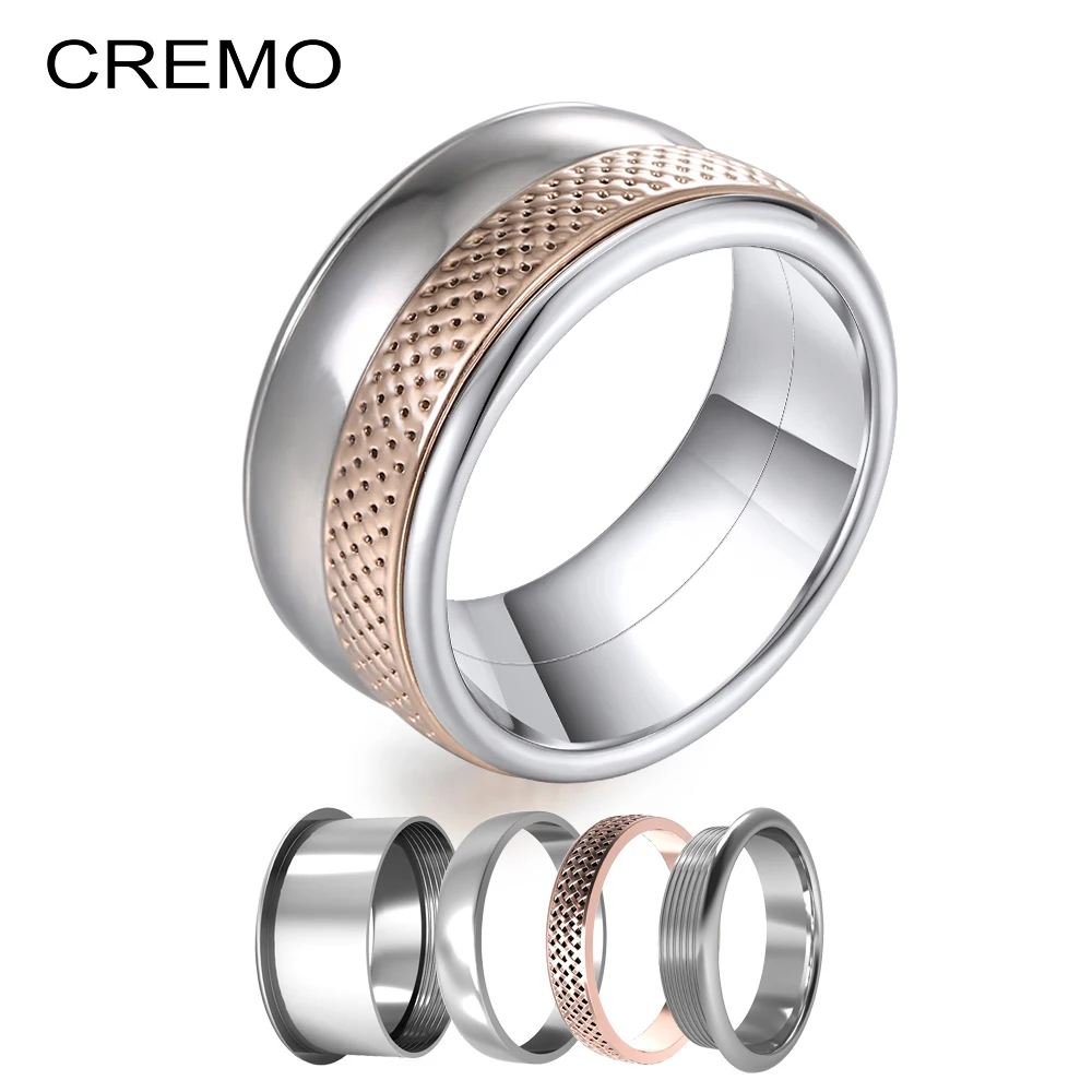 

Cremo Fashion Stackable Rings Women Stainless Steel Ring Jewelry Band Multilayer Statement Love Layers Ring Anillos