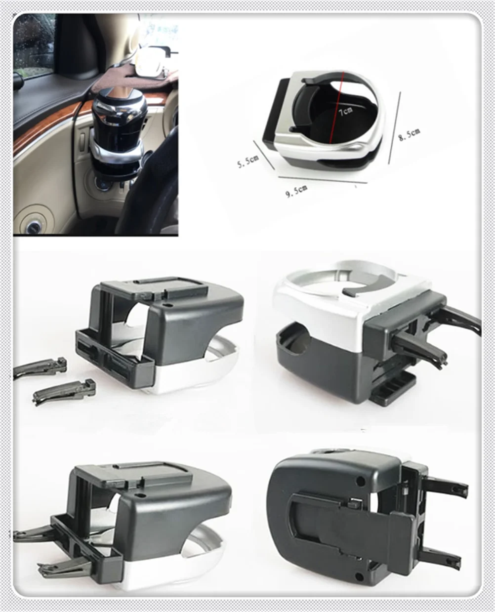 Auto parts conditioning air outlet coffee drink rack water cup holder