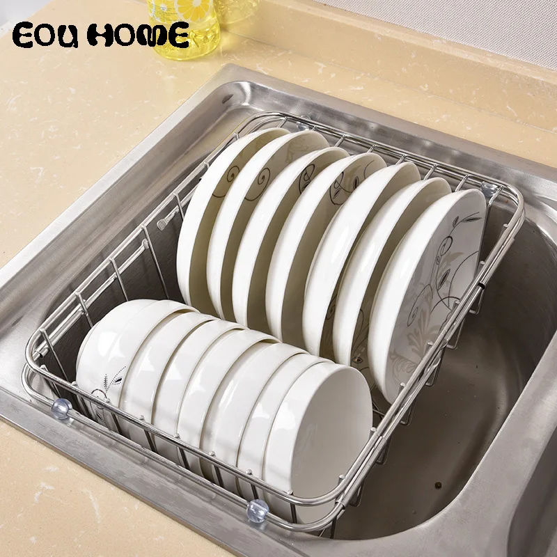 Multifunctional Stainless Steel Sink Draining Racks Holders Retractable