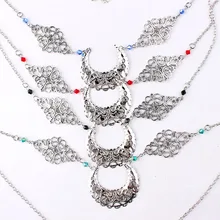 MOLANS старомодный полый лунный диадема для свадебных аксессуаров простые стразы из серебристого сплава ручной работы цепочка на голову