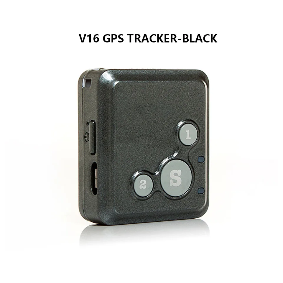 LBS GPRS SMS GSM локатор мини gps трекер для детей пожилых детей SOS мобильный телефон Talker связь Вибрация оповещения SOS - Цвет: V16 GPS-Black
