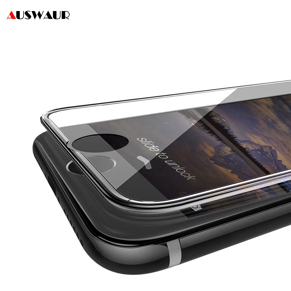Koop 3D 9 H Gehard Glas Volledige Cover Voor iPhone X Siliconen Rand Gebogen Screen Protector voor iPhone 8 6 6 s 7 Plus X