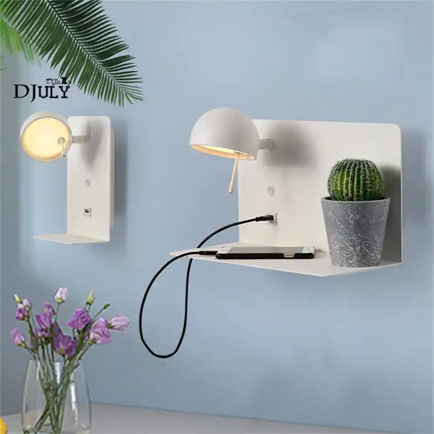 wall mounted reading light with usb port