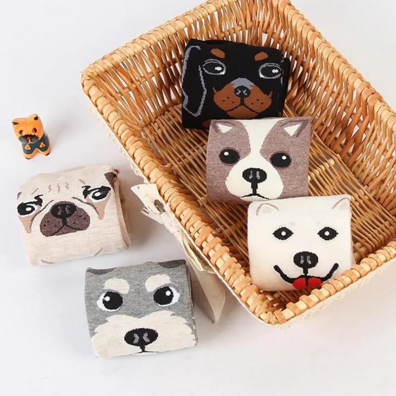 

Cute Animal Pug Dog Cartoon Character Socks For Women Cotton Socks Pugs Meias Feminina Damen Socken Calcentines Caramella Socks