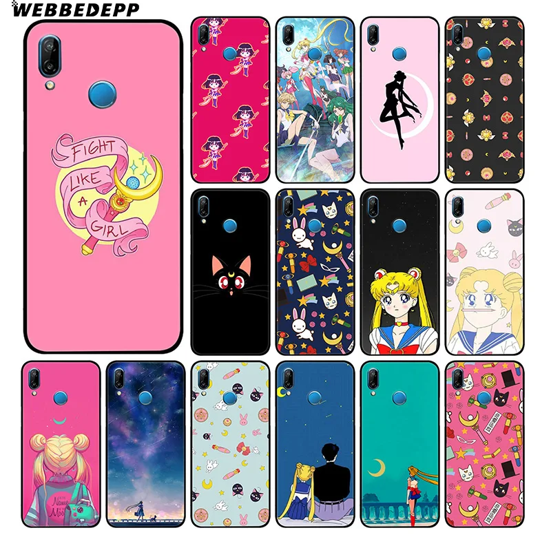 WEBBEDEPP мягкий чехол с аниме Sailor Moon Girl Для Huawei P30 P20 Pro P10 P9 Lite 2017 P Smart 2019 и Nova 3 3i Y9 |