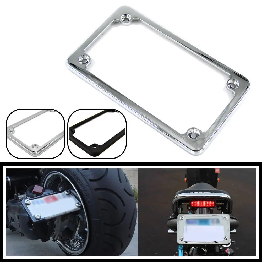 

BJGLOBAL Universal 4'' X 7''Aluminum Motorcycle Number Plate Frame License Plate Frame Holder Frame for Harley Yamaha Kawasaki