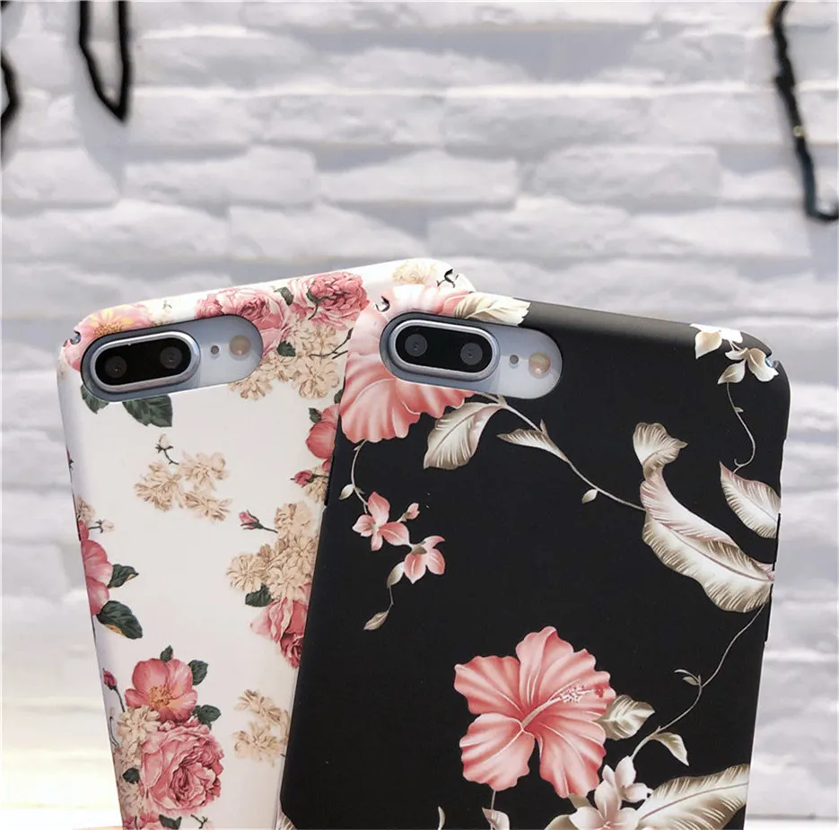 MOUSEMI Girls Flower Phone Cases For iPhone 7 Case On 7 8 Plus Case With Glass For iPhone X Hard PC For iPhone 6 s 5s se 7 Capa (9)