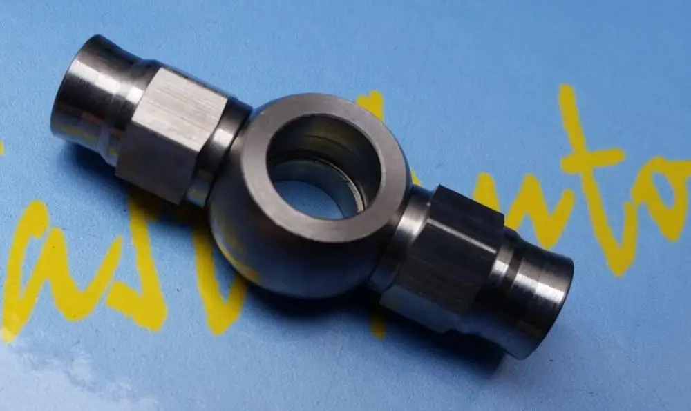 Stainless Steel 10.2mm 3//8/" Eye Banjo To Double AN-3 Hose End Brake Fittings