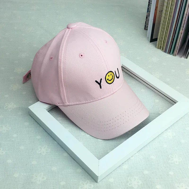 Unisex Korean Style Kids Baseball Cap Maylisacc New Canvas Children's Sun Hat Snapback Cartoon Sport Parent-child Cap - Цвет: pink