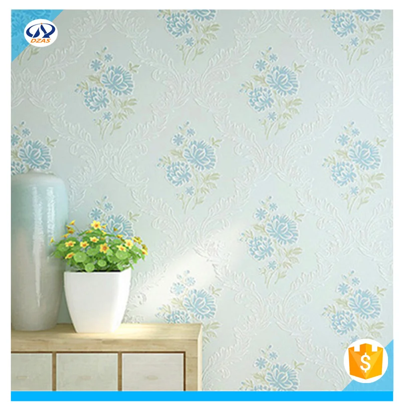 Bedroom living room TV background wallpaper green wild garden flower non-woven wallpaper09