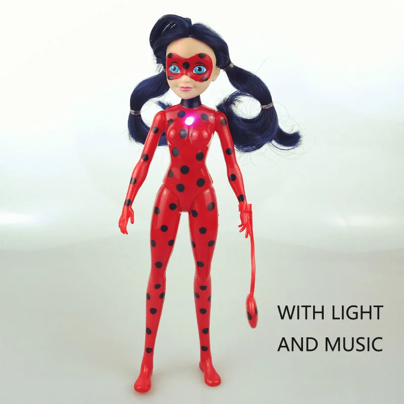 

New Ladybug Action Toy Large Size Ladybug Toy and Cat Toy Doll Plastic Ladybug Action Figure Toys Gifts For New Year