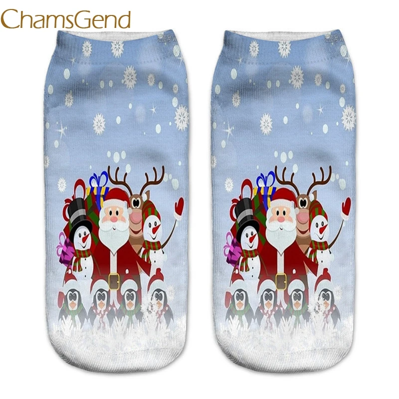 Бренд Chamsgend Merry Christmas, женские носки, новинка, Harajuku, 3D принт, Kawaii, до лодыжки, Calcetines Femme Mujer, носки, милые носки A1