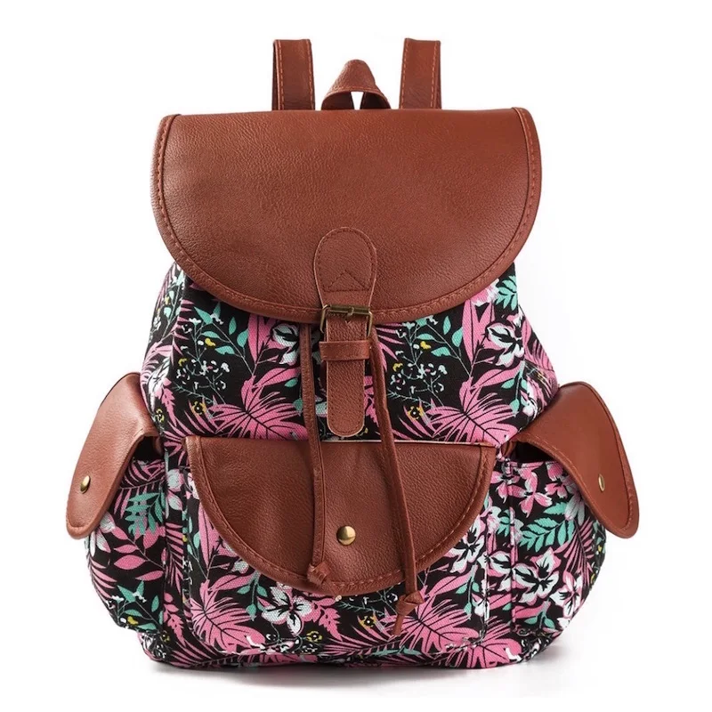 Hot Selling Women s Vintage Canvas Backpack National Ethnic Backpacks Girl Rucksack School Bag Bookbags Shoulder