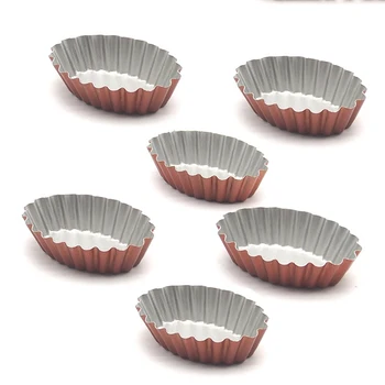 

8-Pack Oval Egg Tart Mold, Cupcake and Muffin Baking Cup, NonStick bakeware Baking Tools by Leeseph