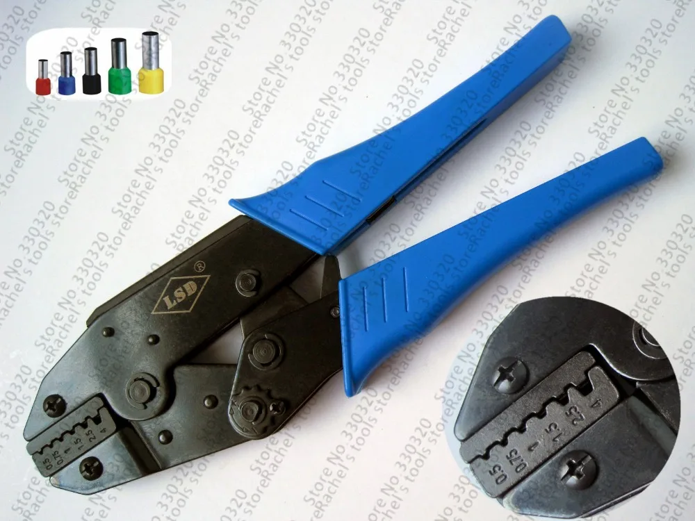Плоскогубцы для ручной опрессовки для кабеля, наконечники для кабеля 0,5-4 мм2, инструмент для обжима проводов, торцевых втулок, LS-04WFL
