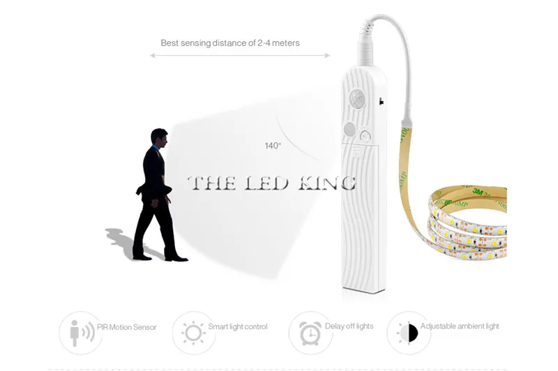 Беспроводной DC12V Светодиодные ленты движения Сенсор светильник Авто включения/выкл гибкий светодиодный клейкие ленты 1 м 2 м 3 м 4 м 5 м 10 м 2835 кровать светильник с блоком питания