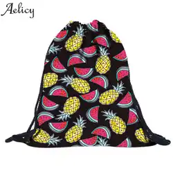 Aelicy роскошные мультфильм Drawstring сумка для Для женщин рюкзак небольшой Harajuku рюкзак на шнурке для школьниц сумка для хранения Softback