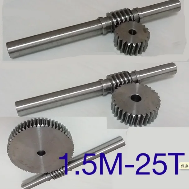 1.5M 25T Gear d42mm 45 steel Precision worm gear transmission gear rod