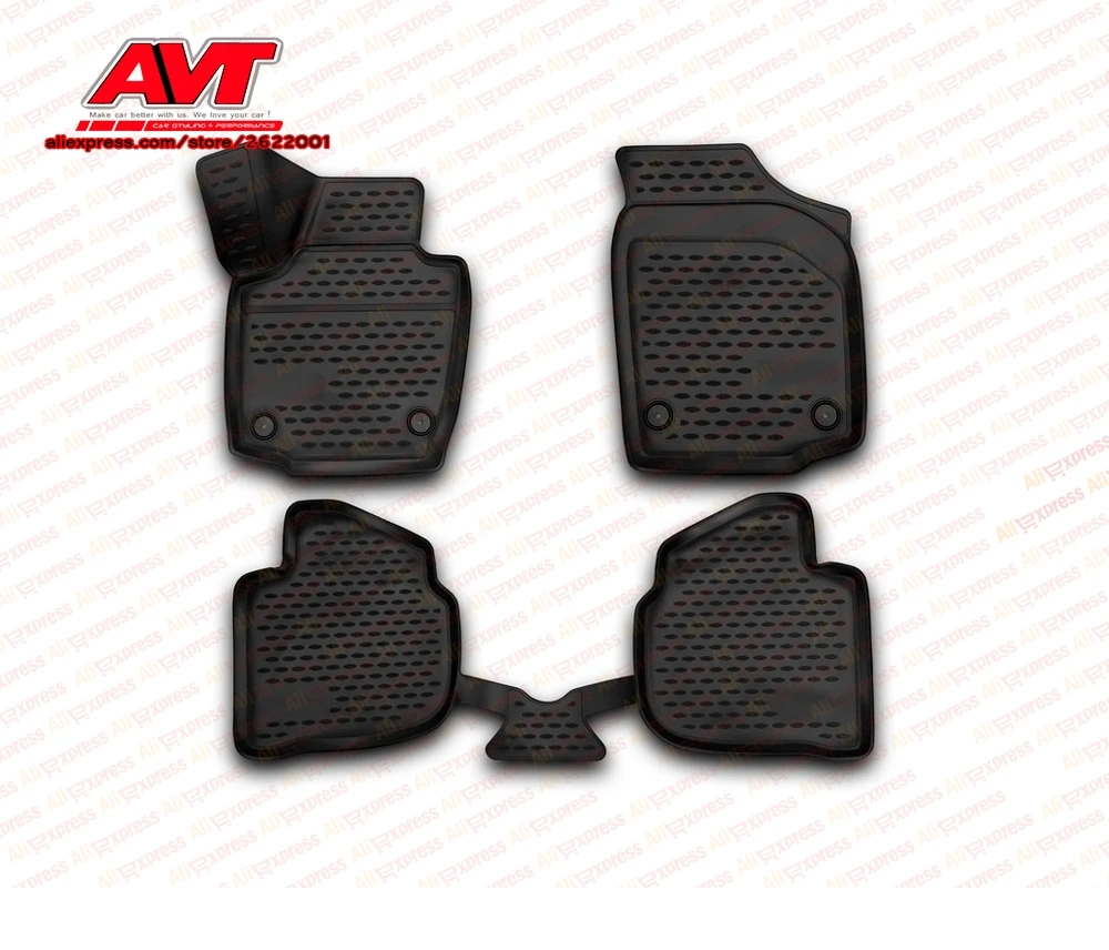 Floor mats for Skoda Rapid 2013 4 pcs rubber rugs non slip rubber